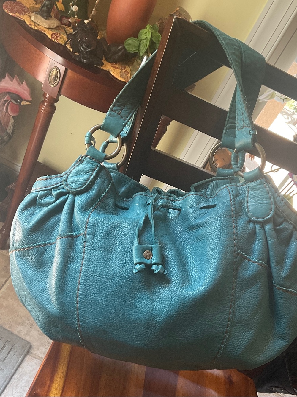 Lucky brand turquoise Leather hobo Bag - Stylish Everyday Tote